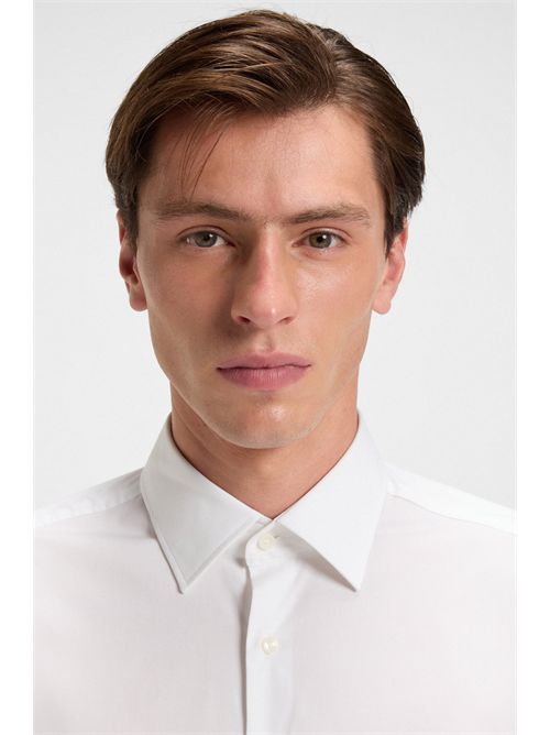 Camicia slim fit in popeline di cotone elasticizzato facile da stirare BOSS | H-HANK-KENT-C1-214/100-50469345